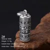 S990 Pure Sterling Silver Buddha Tube Locket Buddhist Antique Six Words Mantra Amulets Gawu Storage Pendants Necklace Men Women Openable Box