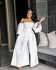 Sexy Off Shoulder White Jumpsuits for Women 2019 Plus Size Long Sleeve Elegant Cotton Ladies Wide Leg Pants Jumpsuit Overalls