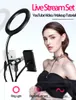 8-дюймовый светодиодный кольцевой комплект для макияжа Учебное пособие на YouTube Video Live Stream для iPad Microphone Holder Holder Desktop Beauty Lighting