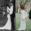 2019 Lace Wedding Dresses Off the Shoulder Long Bell Sleeves Bohemian Boho Wedding Dress Country Style Mermaid Bridal Gown Sweep Train