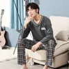 Slaapkleding puls maat 5xl katoen pyjama sets voor mannen 2019 lente herfst lange mouw pyjama's casual gestreepte pyjama mannelijke huiskleding pijama mujer