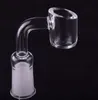 Kvinna Man 10 14 18 mm Kvarts Nail 4mm Tjock 45 90 grader 100% Ren Quartz Banger Nail Domeless Glass Bong Nail