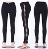 Women Side Lace up Pencil Tight Pant Sexy Cross Bandage Trousers Skinny Jeans High Quality Pocket Pants cargo pants jeans femme