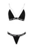 Women Sexy Push up Solid Bra Set SEXY BABY Printed Lingerie bandage Unlined Wire Free Bralette + Panties G-String Underwear Set