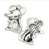 100шт серебряного сплава мыши кулон мышь Шарм Симпатичные животные шарма DIY ручной подарка ювелирных изделий 24x18mm