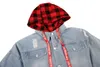 Mens Designer Vestes Manteau À Capuche Mode Chapeaux Assortis pour Hommes Denim Vestes Streetwear Hip Hop Sweat Veste Hommes Vêtements Plus La Taille