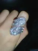 Choucong Luxo Anel de Corte 10ct 5A Zircon Cz 925 Sterling Silver Anéis de Noivado de Casamento Banda para as mulheres homens Grande Dedo Jóias