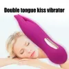 AA Sex Toys Unisex USB RECHARGEABLE DUBBEL TUNGE KISS Vibratorer Silikon 10 Frekvens Vibration Vattentät Vibrator Sex Toys For Women Clitoris Stimulator