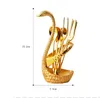 Rostfritt stål Swan Poorwards Rack Ny frukt Dessert gaffel Kaffe Spoon Nordic Style Swan Porslin Arrangör Hållare Stativ HHA767