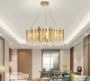새로운 도착 현대적인 고급 크리스탈 샹들리에 조명 골드 샹들리에는 조정 가능한 LED 펜던트 호텔 빌라 MYY을위한 램프 점등