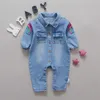 Baby Strampler Soft Denim Fashion Regenbogen und Giraffe Stile Säuglingskleidung Neugeborene Jumpsuit Babies Boy Girls Kostüm Cowboy Jeans15354119