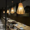 Bambu hänge lampa handgjorda ljus izakaya tehus restaurang Hotell matsal sovrum Japan stil suspension hängande belysning