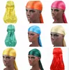 Moda erkek Saten Durags Bandana Türban Peruk 22 renk Erkekler Ipeksi Durag Şapkalar Kafa Korsan Şapkası saç aksesuarları