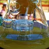 Corona Schöne Glasbong Wasserpfeife Rauchpfeife Dab Rig Recycler Bohrinsel Wasserpfeife Bubbler Bongpfeife