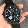 ZF TOP VERSION PILOT SPITFIRE FINGIZE SERII CERMIC CARMIC 389101 Black Dial ETA 7750 Chronograph Automatyczne męskie zegarek Nylon Sport 6662410