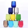 Tasses à œufs en acier inoxydable Tumblers Coloré Verres à vin Stemless avec couvercle Shaterp oeufs à vide Forme Tasse Bouteilles d'eau LXL973