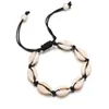 3PCS Black White Boho Natural Girls Shells Charm Bracelets for Women Beach Jewelry Handmade Rope Bracelets Bangles Jewelry Gift