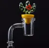 Chiodo Banger al quarzo conico piatto superiore con tappo in carb di cactus 10mm 14mm 18mm Chiodo al quarzo maschio femmina per tubi di acqua in vetro Bong