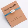 Pipitree Love Nature Shell Bracelet Bracelet Kraft Paper Card Card Подарок ручной красный струнный браслеты для женщин мужчина детские украшения