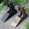 2 Rustieke Gietijzeren Deur Deur Stop Shabby Vintage Indoor Outdoor Deur Wedge Cat Black Bronze Woondecoratie Metalen Deurstopper Oud