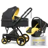 Hoog landschap Baby Stroller 3 In 1 hete moeder Baby Stroller Travel PRAM KRAAGMAND MANK AUTOUS EN 5 CADES