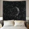 Moda Nero Costellazione Arazzi Spazio Pianeta Arazzo Mandala Galassia Cielo stellato Arazzi Hone Decorazione della parete della camera da letto Regali 150 * 130 CM