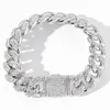 Hip Hop Armbänder 15 mm 7/8 Zoll Gold Silber Ice Out Bling Zirkonia CZ Kubanisches Armband Gliederkette für Herrenschmuck