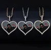 Custom Made Love Heart Shape Po Medallions Pendant Necklace Iced Out Men Women Couple pendant send you po through message af244L
