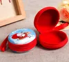 Monedero de Navidad Mini billetera Bolsa de dulces portátil Regalo de Navidad Favor Cremallera Estuche de transporte para monedas Efectivo Auriculares cuadrado redondo colorido