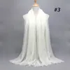 Women Plain Bubble Cotton Beads Wrinkle Shawl Solid Crumple Pearl Wrap Pashminas Headband Foulards Muslim Hijab Scarf