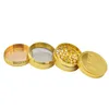 Metal Smoke Grinder Four Layers Direct 60mm Zinc Alloy Gold Coin Smoke Grinder