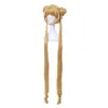 Sailor Moon Tsukino Usagi Two Ponytails Buns Bangs Parrucca lunga bionda cosplay
