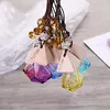 Glass Car Perfume Bottle with Wood Beautiful Cap Empty Refillable Bottle Hanging Cute Air Freshener Carrier