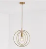 Nordic Metal Round Rings Pendant Lamps Minimalist Bedroom Bedside Hanging Lamp Creative Bar Restaurant Pendant Light Fixture