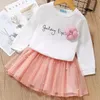 Vestiti per ragazze 2021 Primavera Autunno Princess Flying Sleeve Kids Dress Unicorn Party Toddler Abbigliamento per bambini 3-8 anni