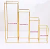 Gouden bruiloft decoratie 4 stks set ijzer geometrische geplaatste rekwisieten weg lood t station levert rechthoek bruiloft plint