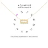 Minimalismo 12 Constellation Aquarius Colares para Mulheres Zodíaco Gold Sliver Chains Colar Presentes dos Namorados Moda Jóias