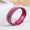 Moda- mais baratos Jóias e Acessórios Multilayer Pedrinhas Enrole Bracelet Rhinestone luxo Pulseira Único envoltório de couro Bangle para mulheres