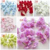 200cm Artificial Cherry Blossoms Flower Wedding Decoration DIY Rattan Garland Simulation flowers vine Wall Hanging Wreath KKA6968