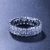 NYHET HIP HOP BLING MENS Womens smycken ringer Guld Silver Double Row Zircon Diamond Engagement Iced Out Rings298S7086251