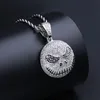 Fashion Cubic Zirconia Jack Skellington Cartoon Pendant Hip Hop Necklace Gold Silver Color Skull Jewelry For Men Women