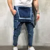 Shujin Sexy Ripped Hole Dżinsy Kombinezon Mężczyźni Moda Solid Streetwear Dżinsowe Kombinezony Jesień Casual Kieszenie Vintage Jeans 2018