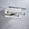 Mirror polishing Toilet mobile phone Paper Holder Platform toilet Double roll paper holder 304 Stainless Steel roll Papers towel Rack