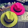 Fashion-2019 fashionabla nya vintage kvinnor mens Fedora Felt hatt Damiesy Wide Brim Ullfilt Fedora Cloche Hat Chapeu Fedora A0451