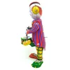 NB Cartoon Tinplate Retro Wind-Up Toy, Clown Beat Drum, Nostalgic Style, Individual Ornament, Kid Birthday Xmas Gifts, Collecting,MS363, 2-1