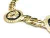 Nuovo design Collana Hip Hop Testa di leone Collane con ciondolo rotondo per uomo Donna Collana con catena robusta in oro argento Collana con gioielli per feste