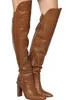 Mode 2020 femmes sur le genou bottes hautes pierre impression cuir chaussons en cuir verni bottes dame fête chaussures longues Botas cuissardes bottes