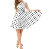 Polka Dot Dress Boheemse mini -jurken Korte mouw mini -jurk dames vintage sjerpen zomerjurken plus size mode lady vestido