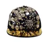 Tendance nouveaux rivets en métal lourd hip hop chapeau tête de léopard crâne couleur diamant chapeaux à jante plate