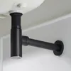 Drains Luxury Bottle Trap Brass Round Siphon Oil Rubbed Bronze Black PTRAP Bathroom Vanity Basin Pipe Waste With Pop Up Drain